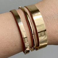 1940s era Modernist Swedish 18k Gold Hinged Bangle - maker Stigbert - 6.8 inch
