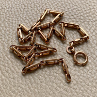 Antique Chunky Watch Chain in Rose Gold 14k - 17.3 inch length