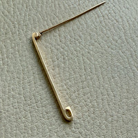 Dutch Vintage 1900s era Safety Pin Brooch in 14k gold - 2.1 inch