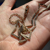 Antique 19 inch 9k gold watch chain necklace with dogclip