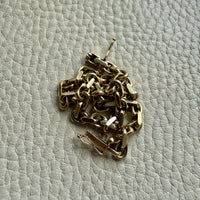 Vintage Biker Link Bracelet in 14k solid gold - Signed EEJ - 7.6 inch length