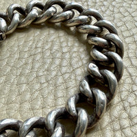 Vintage Swedish Puffy Curb Link Bracelet 830 Silver – 7.5 inch interior circumference