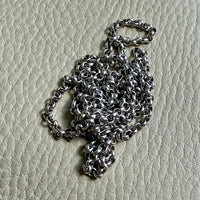 Vintage Silver Swedish Rolo Link Necklace- 32.25 inch length