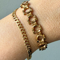 1930 Swedish Vintage Gold Curb Link Bracelet 18k Gold – 8 Inch Length