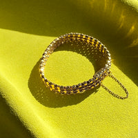 Honeycomb link triple row bracelet - 18k gold - 7 inch length