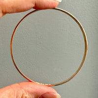 1975 Swedish Vintage 18k Gold Circular Solid Bangle - 7.8 inch interior circumference