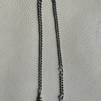 British Antique Sterling Silver Watch Chain with T-bar - choker necklace length - 15 inch overall length