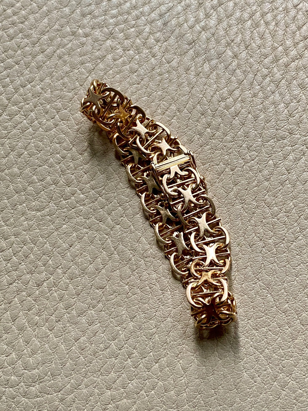 1963 Star link variation 18k gold bracelet - Vintage Swedish - 7.5 inch length