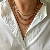 EXCELLENT! Vintage Italian 18k gold special tight curb chain mirrored necklace by Balestra- 17 inch length