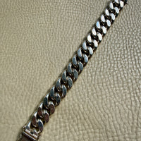 CHONK! 1976 SOLID Weighty 160 gram! Silver Curb Link Bracelet - 6.75 inch interior circumference