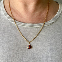 18k gold with red enamel tropical fish pendant or charm