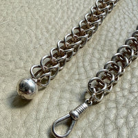 Danish Vintage Sterling Silver Open Foxtail Link Necklace with Dog Clip - 19 inch adjustable length