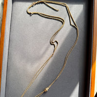 18k gold victorian era rolo link longuard necklace with slider penelopepenelope.com