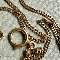 1943 Swedish Vintage Gold Curb Link Watch Chain Necklace 18k Gold – 16 Inch Length