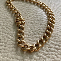 1932 Puffed curb link bracelet in 18k gold - by Gustaf Möllenborg - 8.25inch length