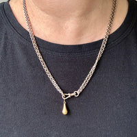 REDUCED! Antique Longuard Oval Belcher Chain in Pale Yellow 7k gold - 20 inch necklace length