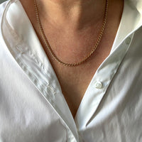 1960s era 18k Gold Vintage Mariner Link Chain Necklace - 20 inch length