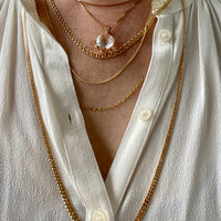 18k gold handmade vintage Swedish graduated curb link necklace - Stunning LONG 30 inch length - made 1957-1963