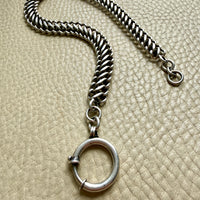 Silver 19th Century Dutch Figure-8 Pocket Watch Chain with Large Bolt Clasp - 12.7 inch length
