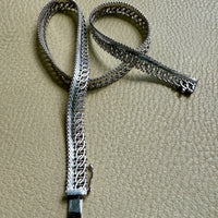 Silver Handmade Crosshatch Link Necklace - 17.1 inch length