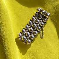 1984 Finnish Triple Row Wide Bubble Link Bracelet in Sterling Silver by Kalevala Koru - 7 inch length