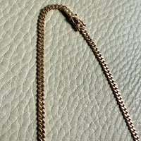 Luxurious Vintage Swedish 18k gold pressed curb link necklace, graduated width - 16.8 inch length