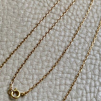 18k Gold Vintage Skinny Biker Link Chain Necklace - 25 inch length