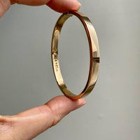 1940s era Modernist Swedish 18k Gold Hinged Bangle - maker Stigbert - 6.8 inch