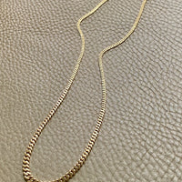 Midcentury Swedish 18k gold pressed curb link necklace, graduated width - 18 inch length