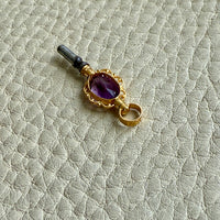 1830 Antique 18k Gold and Purple Amethyst Articulated Pocket Watch Key Pendant Fob