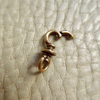 14k Gold Antique Threaded Swivel Hinged Clasp or Charm Holder - 0.6 inch length