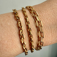 1953 Swedish Vintage 18k Gold Biker Link Bracelet 3.6mm width - 7.3 inch length