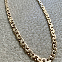 Early to Mid 20th Century era 18k gold Virola Link Necklace - Graduated width - 18.9 inch length