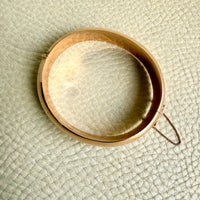 BEAUTIFUL! 1966 Finnish Vintage Round Wide Hinged Bangle 14k Gold- 7.3 inch interior circumference