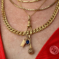 18k gold Swedish vintage charm or pendant - Fishnet pattern droplet by ALTON