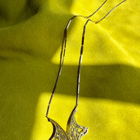 1984 Sterling Silver Butterfly Wing bar link Necklace BY ALTON - 24 inch length
