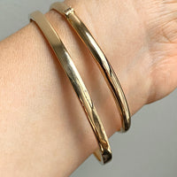 1978 Swedish vintage SOLID 18k gold hinged bangle 18.2g - Size 6 7/8