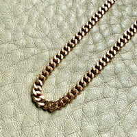 1943 Swedish Vintage Gold Curb Link Watch Chain Necklace 18k Gold – 16 Inch Length