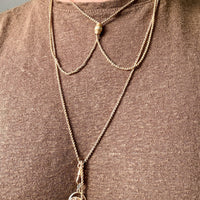 Victorian Era Antique 18k Gold Longuard Belcher Link Chain with Slider & Dog Clip - 33 inch doubled necklace length