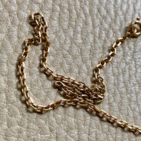 14k Gold Vintage Skinny Biker Link Chain Necklace - 23.1 inch length