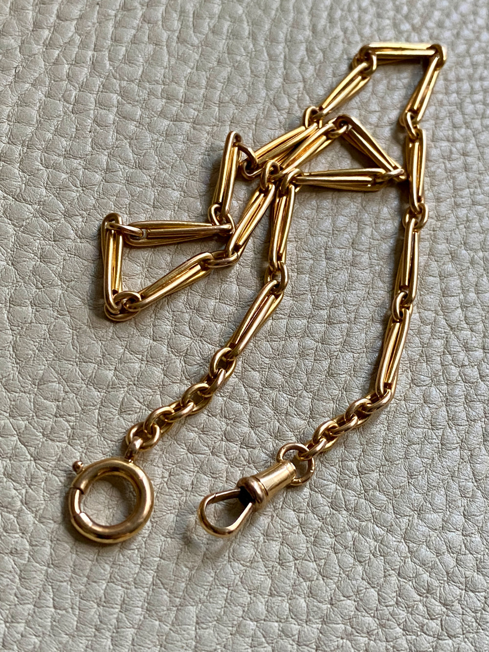 Spanish 19th Century Antique Victorian Watch Chain Double Fetter