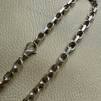 CHUNKY Vintage Sterling Silver Biker Chain Necklace - 21.3 inch length