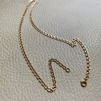 Vintage Graduated double link chain necklace in solid 18k Gold! 16.5 inch length