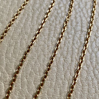 14k Gold Vintage Skinny Biker Link Chain Necklace - 23.1 inch length