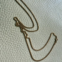 Danish Vintage 14k Gold Curb Link Chain Necklace - Excellent long length 23.75 inch length