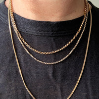 Danish Vintage 14k Gold Curb Link Chain Necklace - Excellent long length 23.75 inch length