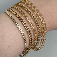 Danish vintage 14k slim brick link bracelet