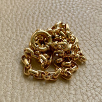 18k Gold Vintage Biker Link Watch Chain Necklace with Bolt Clasp- 19.5 inch length