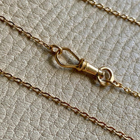 Antique cable link guard chain necklace in 18k gold - 58 inch length