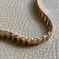 Vintage Scandinavian V Link Bracelet in 14k Gold Signed SV Glymerrs - 7.4 inch length